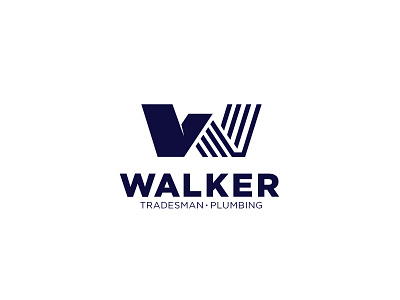 Walker Logo brand logo pipes plumbing roof texas tradesman w walker