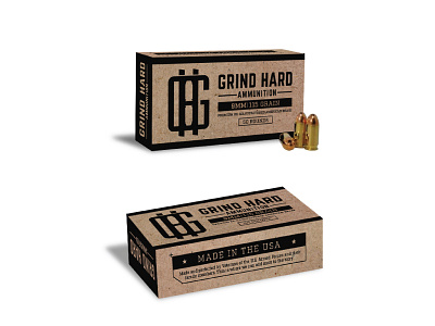Grind Hard Ammunition ammo austin weiss grind hard guns logo monogram packaging usa