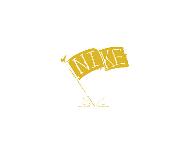 Nike Flag custom type flag hand drawn hand lettering just do it nike run texture