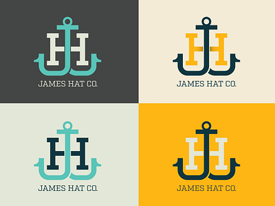 James Hat Co anchor h hat j james jh logo monogram
