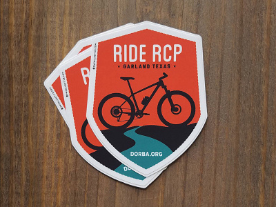 Ride RCP badge dallas design dorba mountain bike north shore outdoors stickers texas