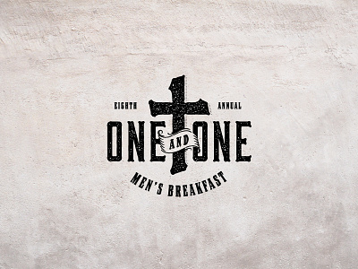 One & One Logo bible breakfast church cross dallas frisco logo logo design men one texas texture type typeography