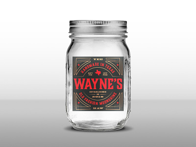 Wayne's Moonshine badge branding design label liquor logo moonshine packaging patch texas type typogaphy