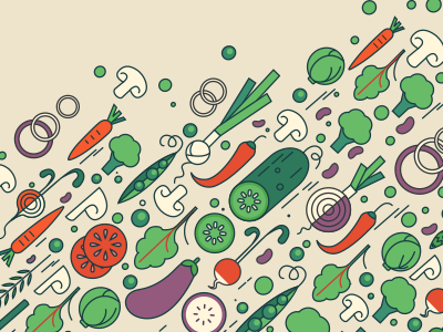 Ok Google, how many vegetarians are in America? flat food google health illustration pattern popcorn vegetables vegetarian