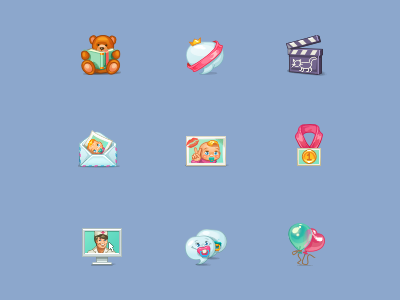 Icons for a babycare website.