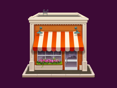 Shop building ecommerce icon illustration shop store