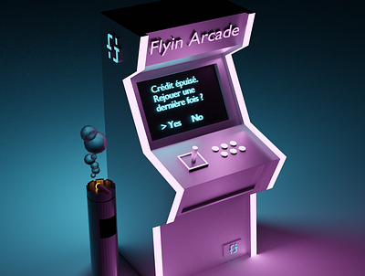 Flyin Arcade 3d arcade blender color cover artwork cycles damaka emissive flying game light logo music smoke xxii