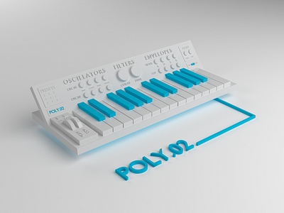 SYNTH POLY.02 3d blender cycles damaka low poly moog music poly render synth synthesizer xxii