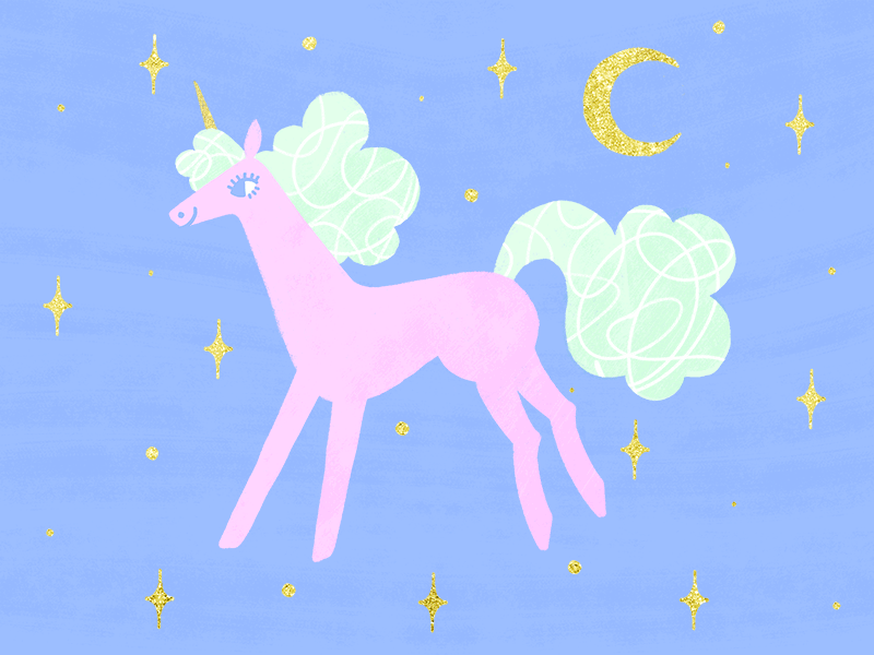 Stardust Unicorn by Mariya Pilipenko for Paperless Post on Dribbble