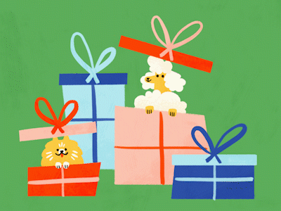 All dogs are a gift! animaiton dogs gif kids presents puppies