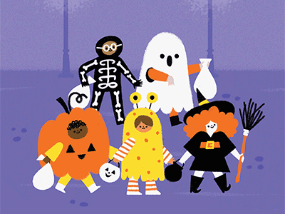 Trick or Treat animation costume gif halloween illustration kids trick or treat