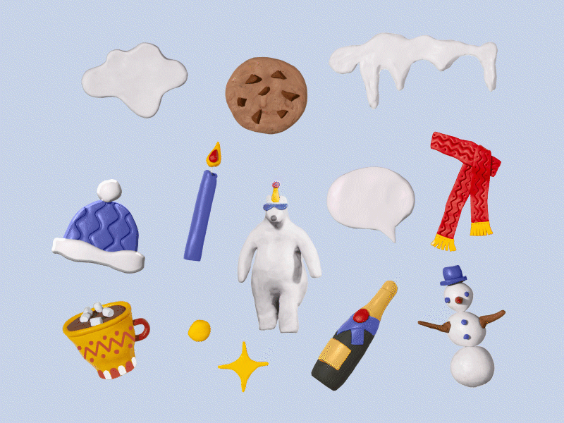 Winter Claymation Stickers