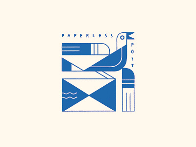 Paperless Post Sweatshirt Design art deco bird design emblem envelope illustration lettering logo mail