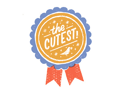 The Cutest! award illustration lettering ribbon