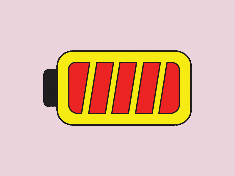 Low Battery Sticker animation battery illustration sticker