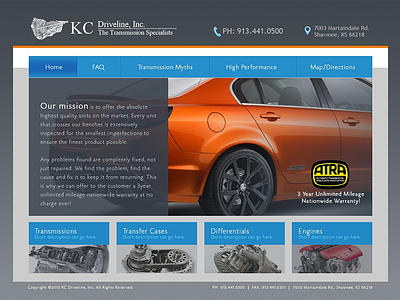 KC Driveline Inc. design ui