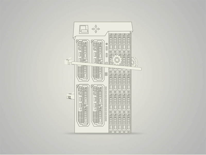 Server Infrastructure animation c4d illustration loop server