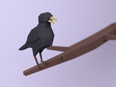 Poly Crow 3d bird blender crow polygon