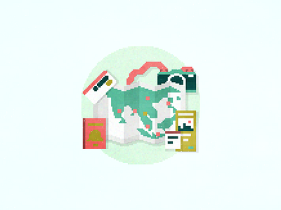 Travel & Tours book camera flight guide icon illustration map passport pixel pixelated ticket travel