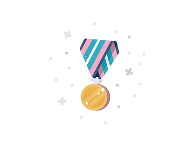 Achievement achievement gold icon medal prize ribbon rounded