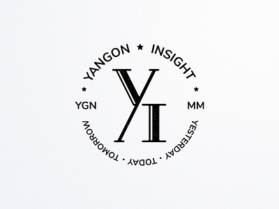 Yangon Insight Logo badge circle logo monogram myanmar stamp typography vintage yangon