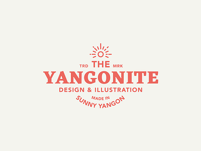 The Yangonite badge logo monoline myanmar retro stamp sun typography vintage yangon