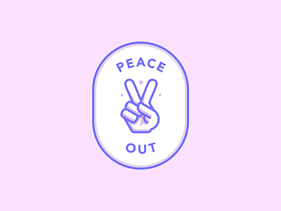Peace Out art badge exploration hand line out peace process sign typography