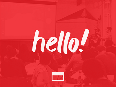 Hello! lettering logo meetup