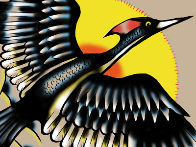 Lord god bird tattoo design illustration ivory billed woodpecker lord god bird tattoo