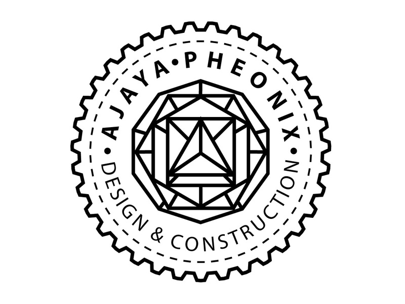 Ajaya Pheonix Logo ajaya pheonix design construction minimalist badge sacred geometry