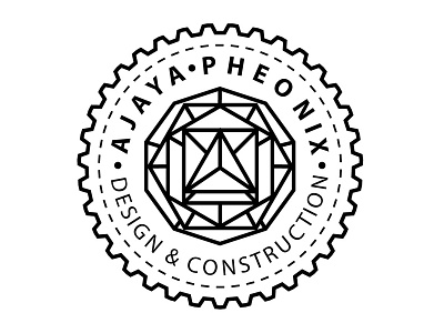 Ajaya Pheonix Logo ajaya badge construction design geometry minimalist pheonix sacred
