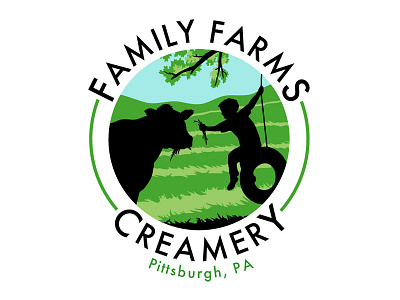 Family Farms Creamery logo creamery design family farms logo minimalist silhouette simple