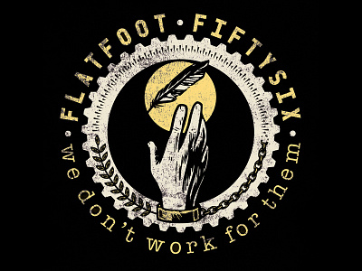 Flat Foot 56 - work for them badge celtic design feather flatfoot56 gear graphic hand illustration punk work