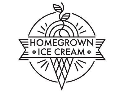 Homegrown Ice Cream logo cream design homegrown ice logo minimalist simple