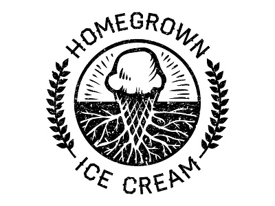 Homegrown Ice Cream logo - 2 cream design homegrown ice logo