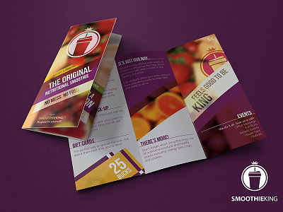 TriFold Brochure brochure corporate identity image king logo print purple rebrand redesign smoothie trifold