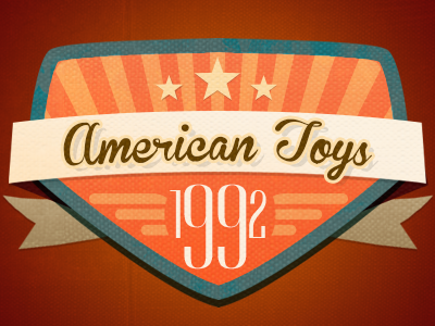 American Toys Retro Badge Logo american badge brand hipster logo old retro ribbon texture toys vintage