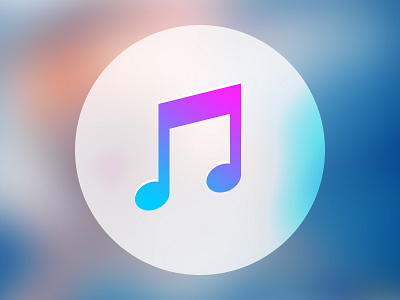 Alternate iTunes Icon app apple flat glass gradient icon itunes logo minimal music redesign simple