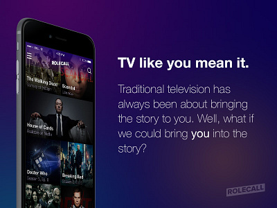 Rolecall Mobile App app branding broadcast design icon ios logo mobile television tv ui ux