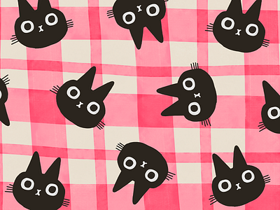 Picnic Cats black cat cats cute kawaii pattern photoshop picnic plaid