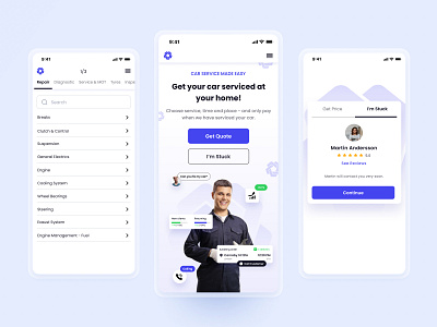 Car Servicing Platform Mobile UI!