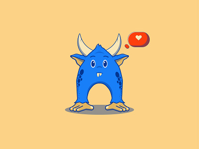 blue 💙 animation branding cartoon design flat icon illustration illustrator logo monster