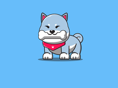 Iam hungry 🐶💙 animation cartoon cartoon character design dog dog food dog icon dog logo icon illustration illustrator logo