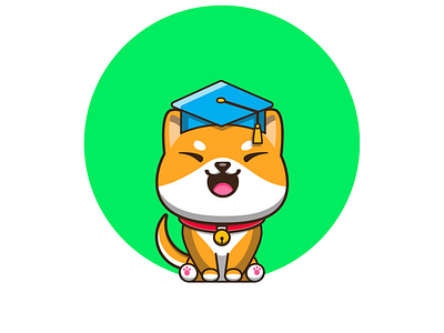 Shiba Inu graduation animation branding cartoon cartoon character design icon illustration illustrator logo shibainu