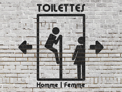 Toilettes bathroom femme france french funny homme men restroom sign toilet women