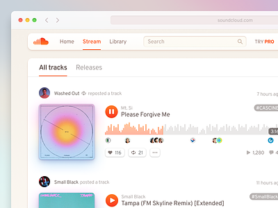 SoundCloud Synthesis redesign soundcloud ui