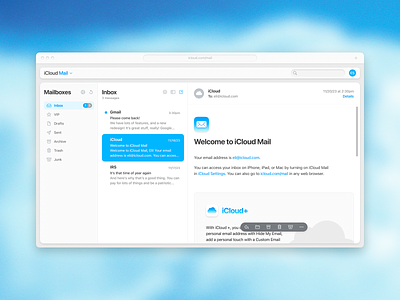 iCloud Mail for Web redesign apple figma icloud icon ios mail redesign sketch ui