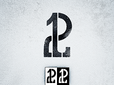 One Two letterform logo logotype