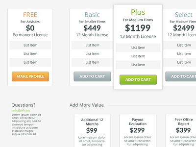 Plans and Pricing Page client jaf plans pricing