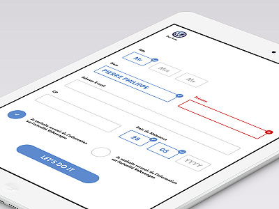 iPad App app clean form ipad registration steps validation white